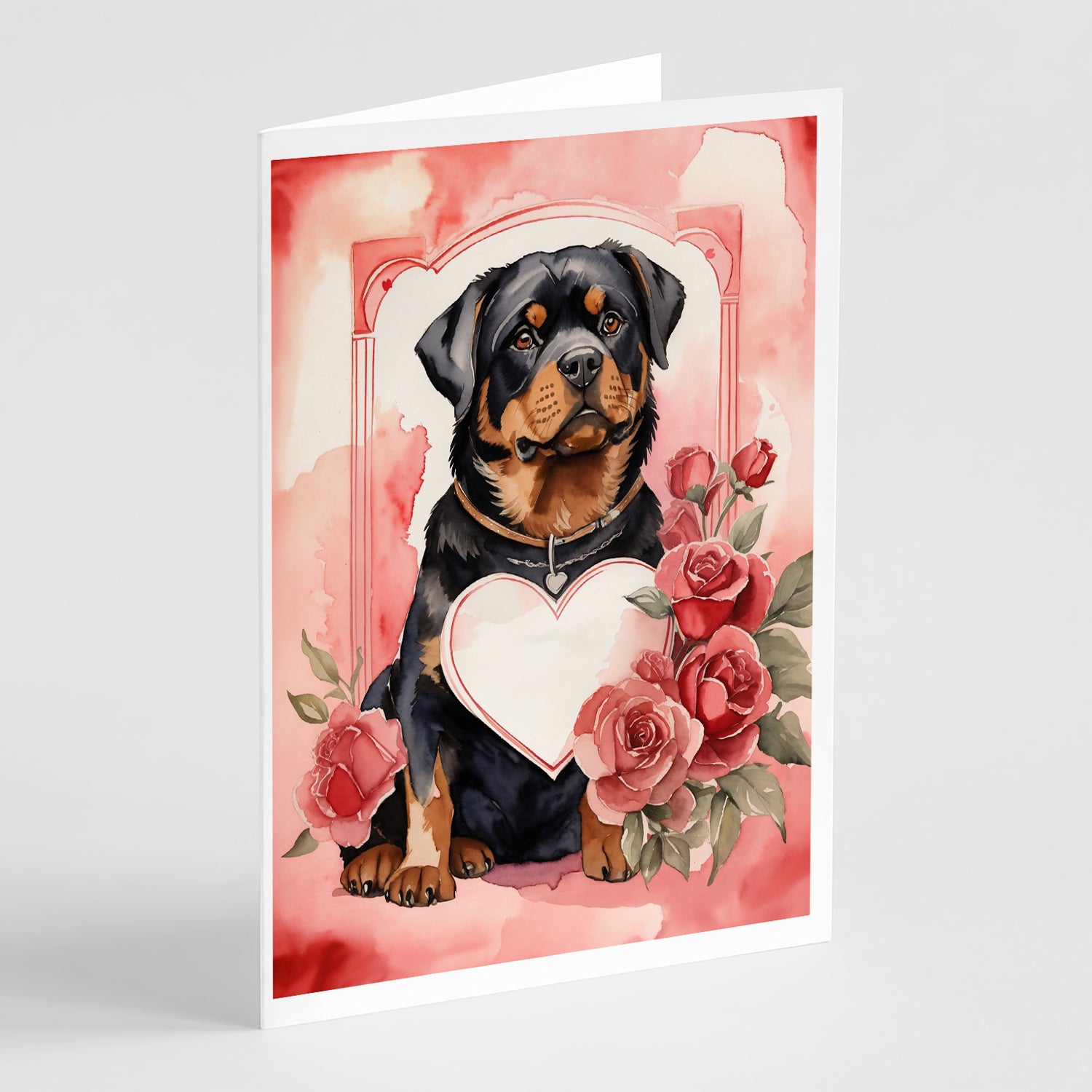 Buy this Rottweiler Valentine Roses Greeting Cards Pack of 8