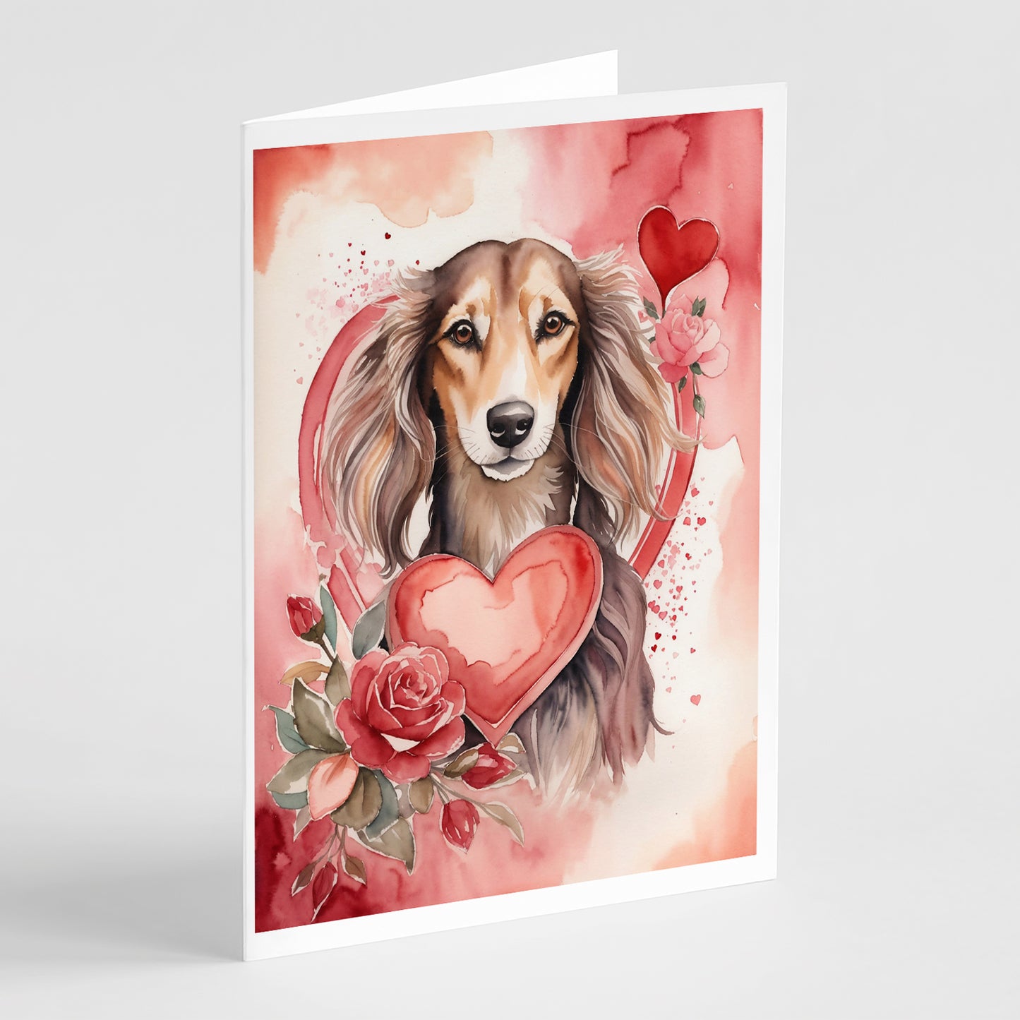 Buy this Saluki Valentine Roses Greeting Cards Pack of 8