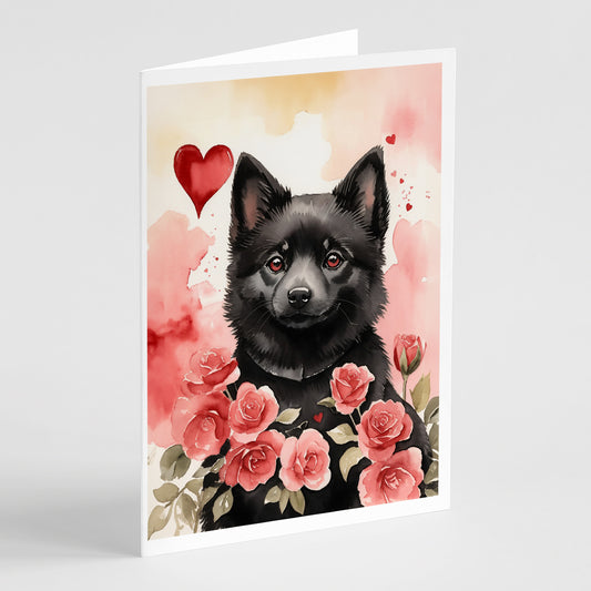 Buy this Schipperke Valentine Roses Greeting Cards Pack of 8