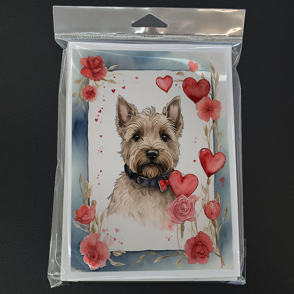 Scottish Terrier Valentine Roses Greeting Cards Pack of 8