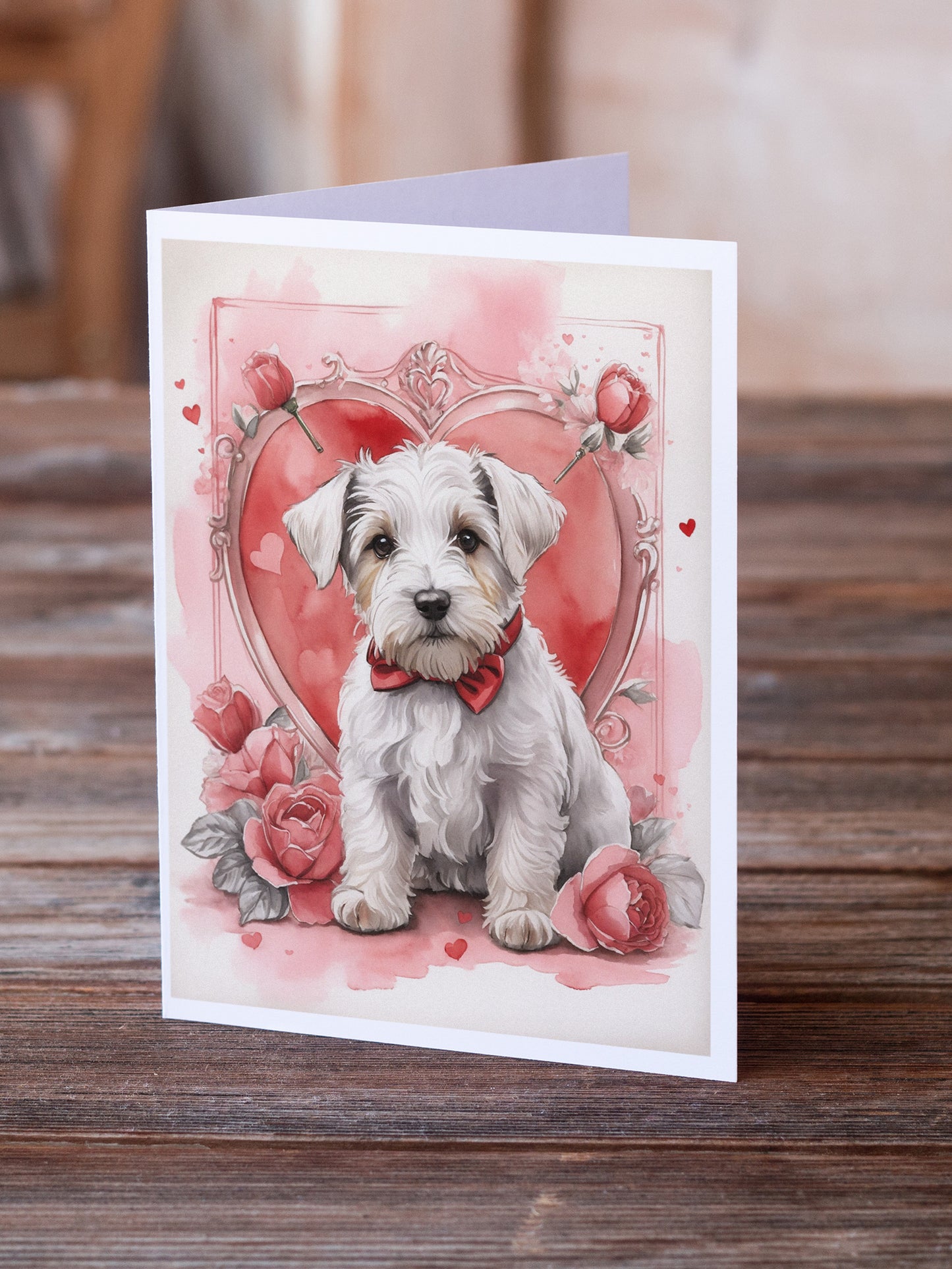 Sealyham Terrier Valentine Roses Greeting Cards Pack of 8