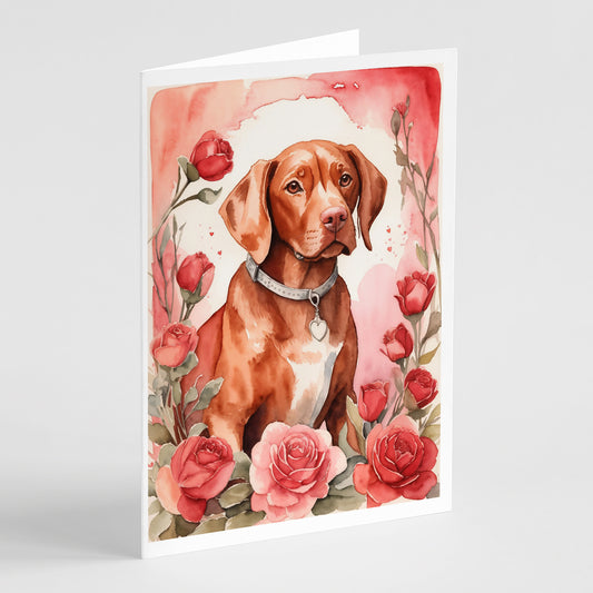 Buy this Vizsla Valentine Roses Greeting Cards Pack of 8