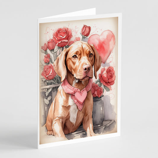 Buy this Vizsla Valentine Roses Greeting Cards Pack of 8