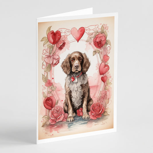 Buy this Water Spaniel Valentine Roses Greeting Cards Pack of 8