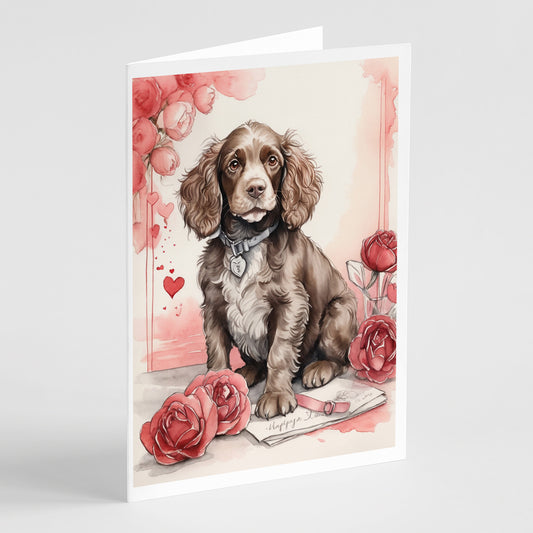 Buy this Water Spaniel Valentine Roses Greeting Cards Pack of 8