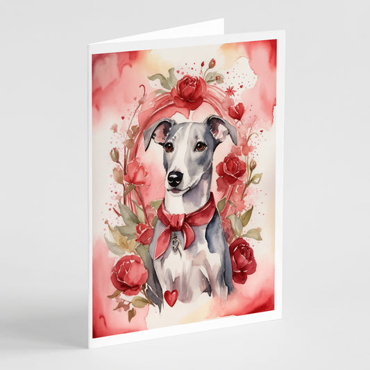 Buy this Whippet Valentine Roses Greeting Cards Pack of 8