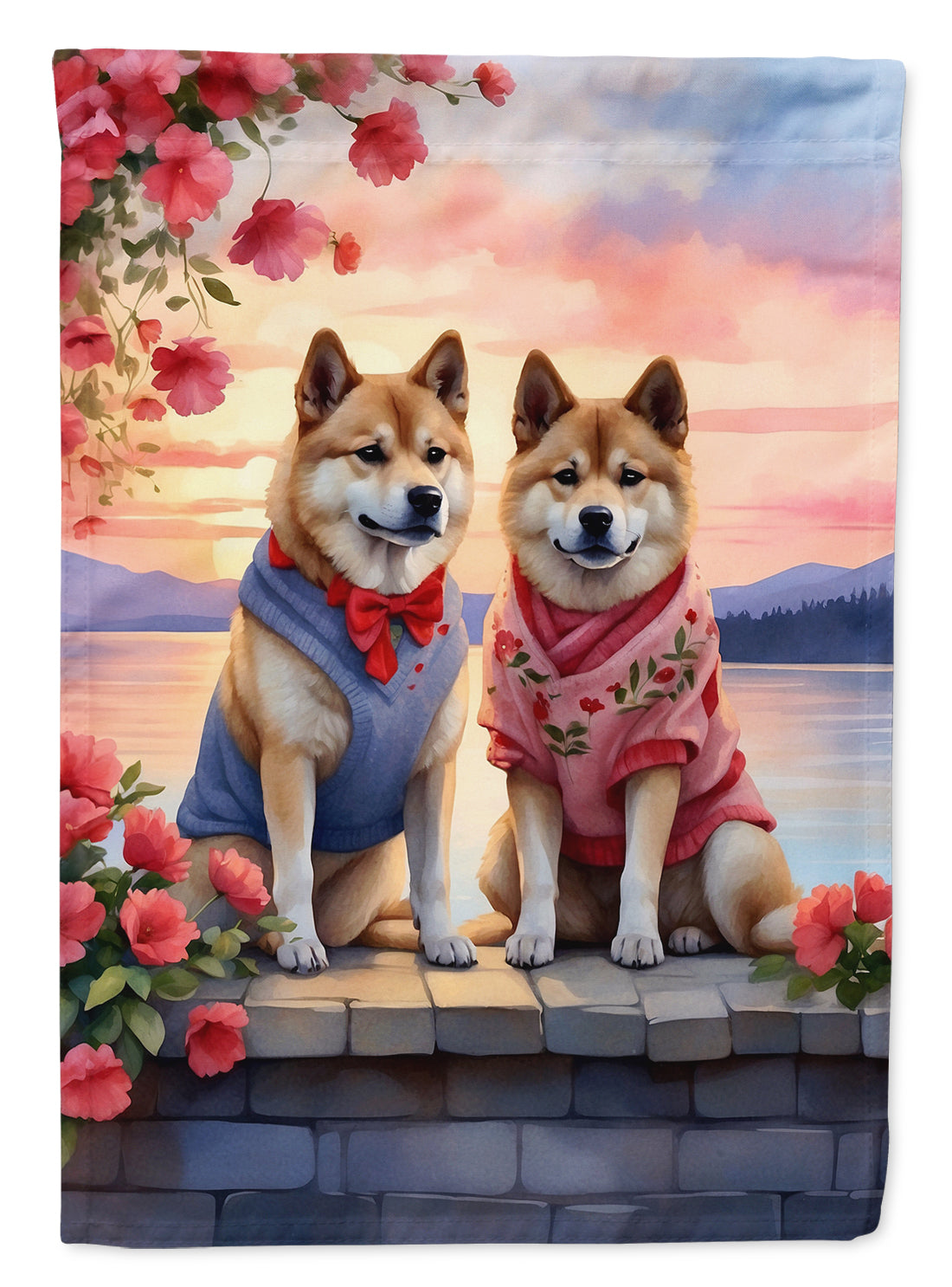 Buy this Akita Two Hearts Garden Flag