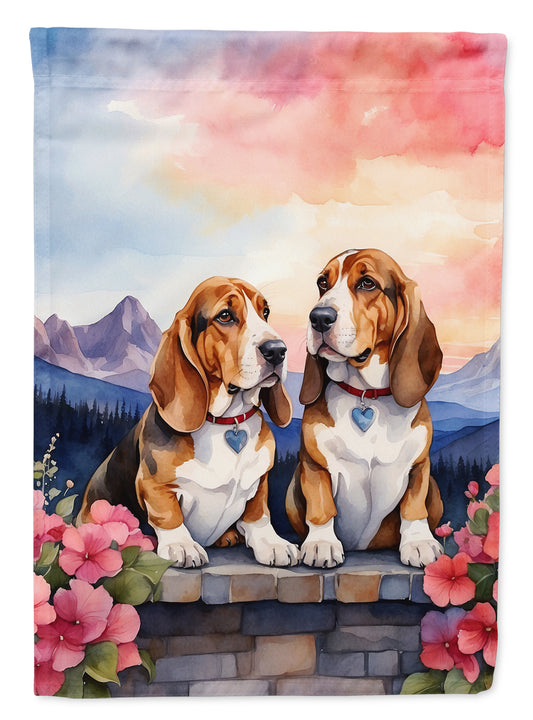 Buy this Basset Hound Two Hearts Garden Flag