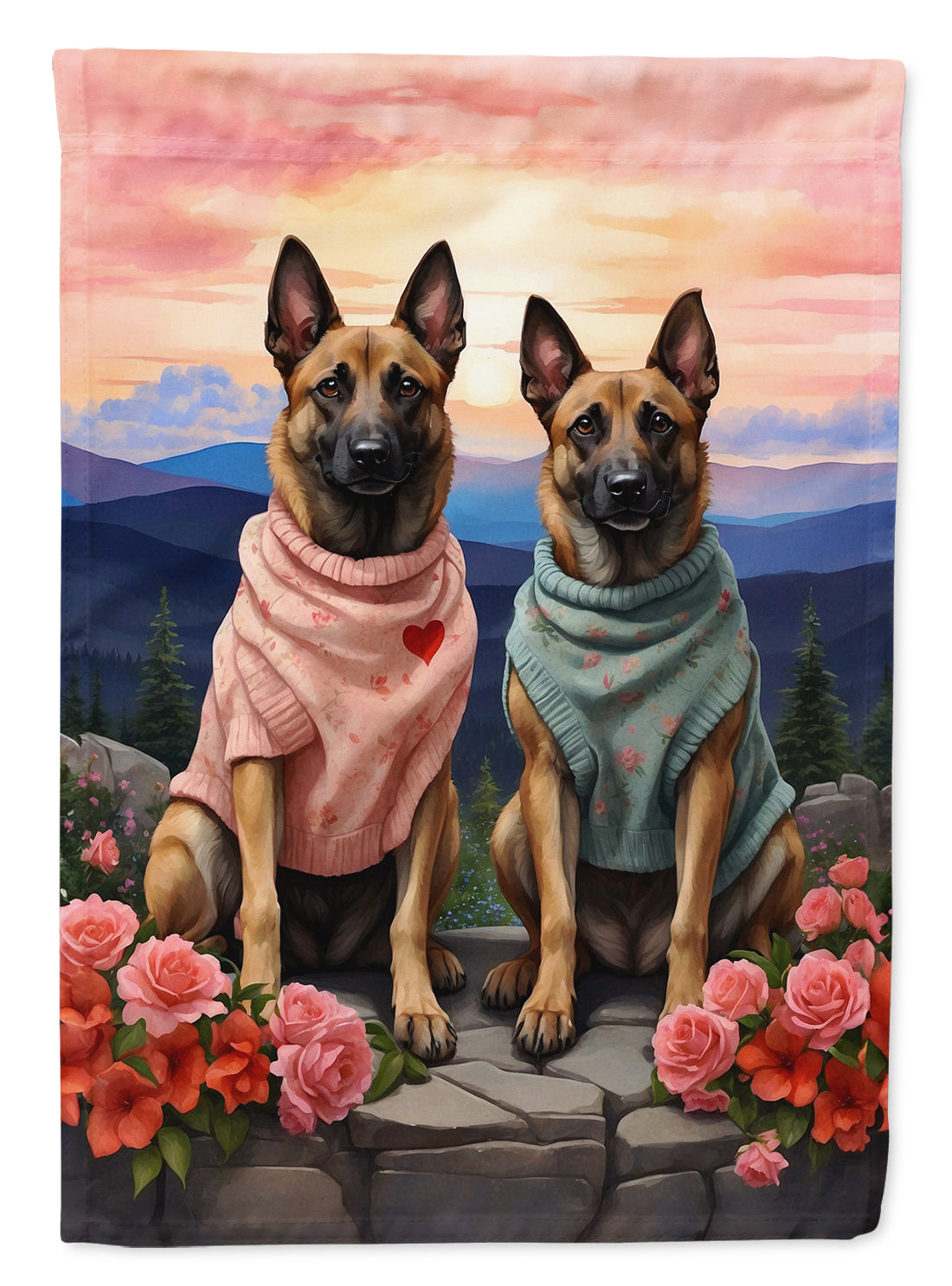 Buy this Belgian Malinois Two Hearts Garden Flag