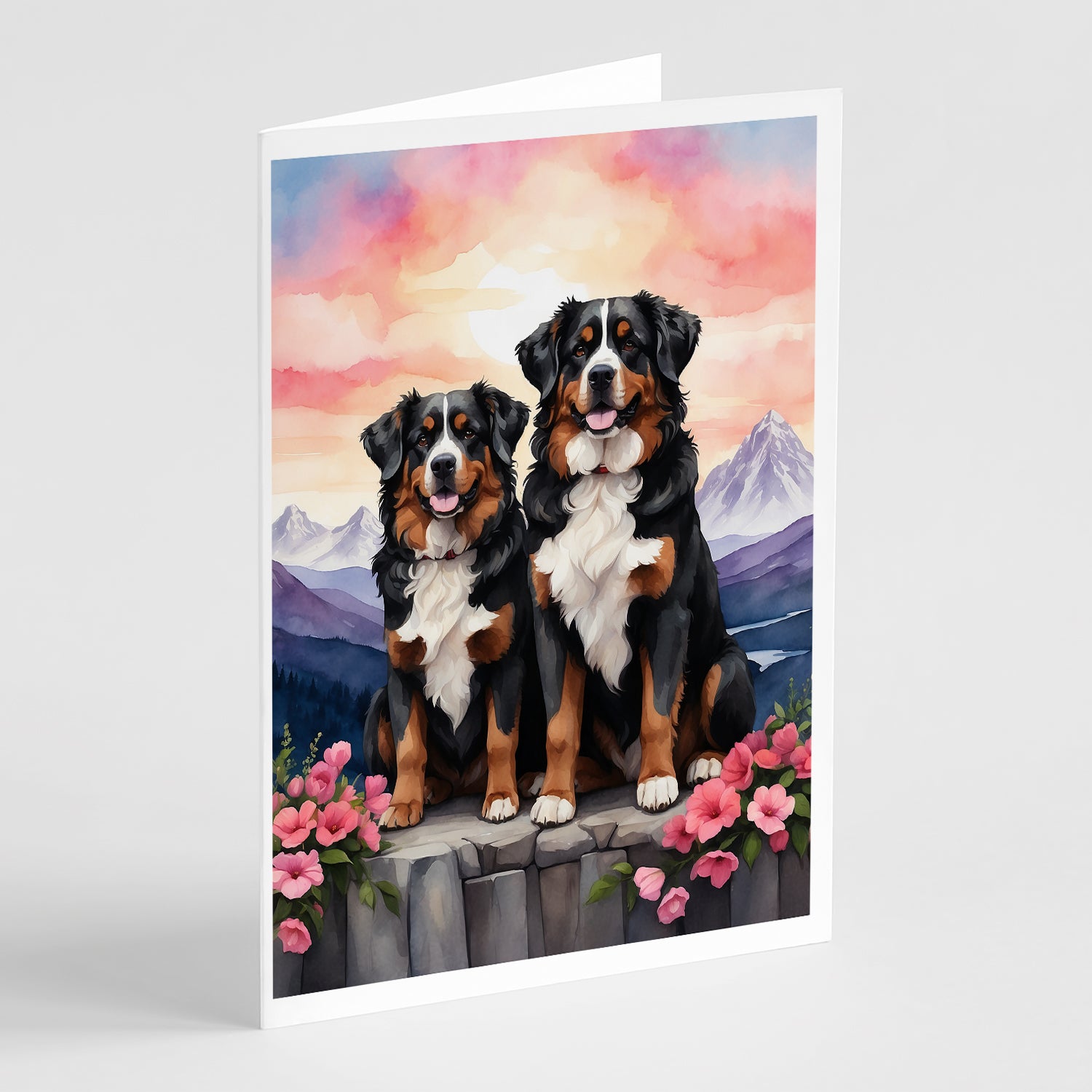 Buy this Bernese Mountain Dog Two Hearts Greeting Cards Pack of 8