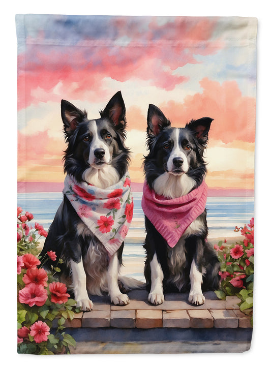 Buy this Border Collie Two Hearts Garden Flag