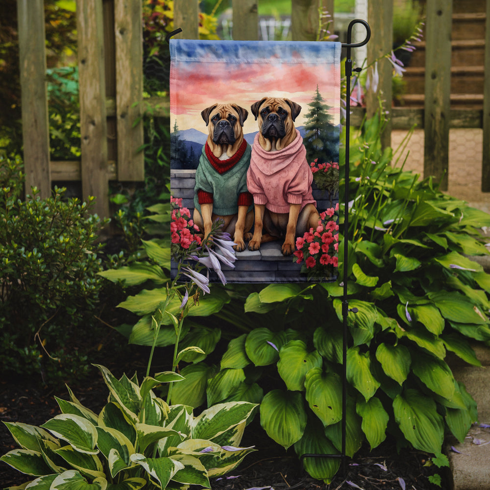 Bullmastiff Two Hearts Garden Flag