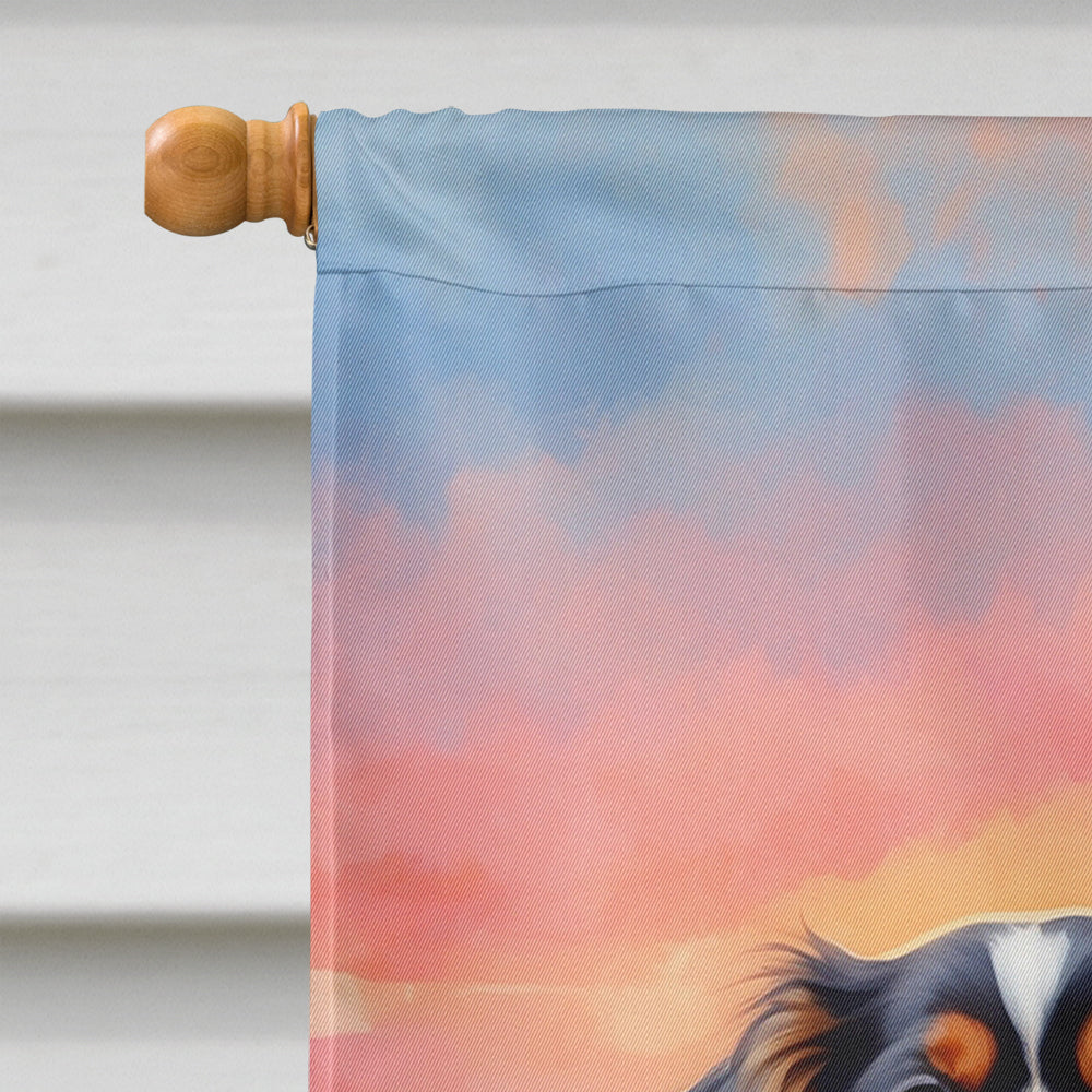 Cavalier Spaniel Two Hearts House Flag