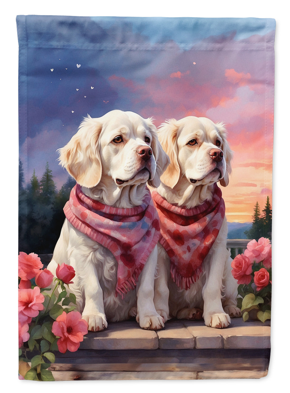 Buy this Clumber Spaniel Two Hearts Garden Flag