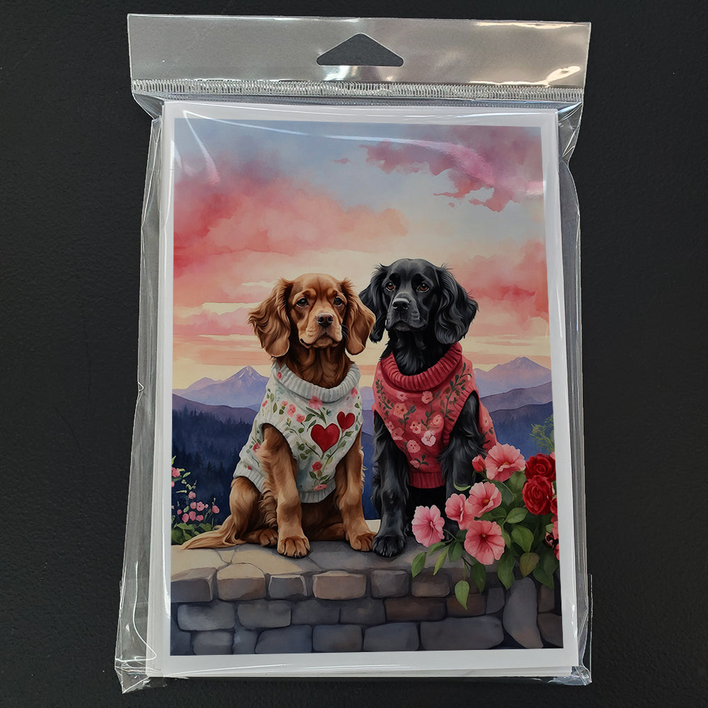 Cocker Spaniel Two Hearts Greeting Cards Pack of 8