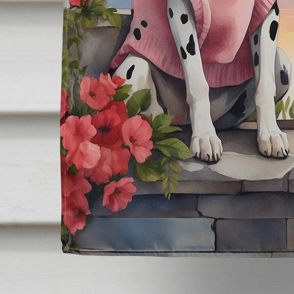 Dalmatian Two Hearts House Flag