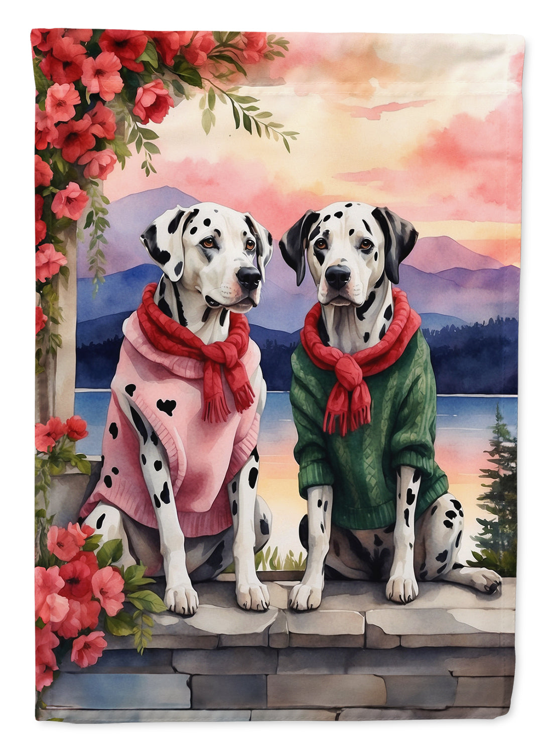 Buy this Dalmatian Two Hearts Garden Flag