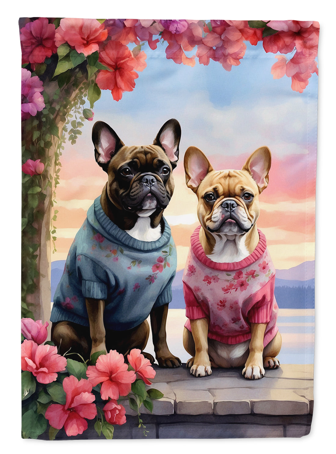 Buy this French Bulldog Two Hearts Garden Flag