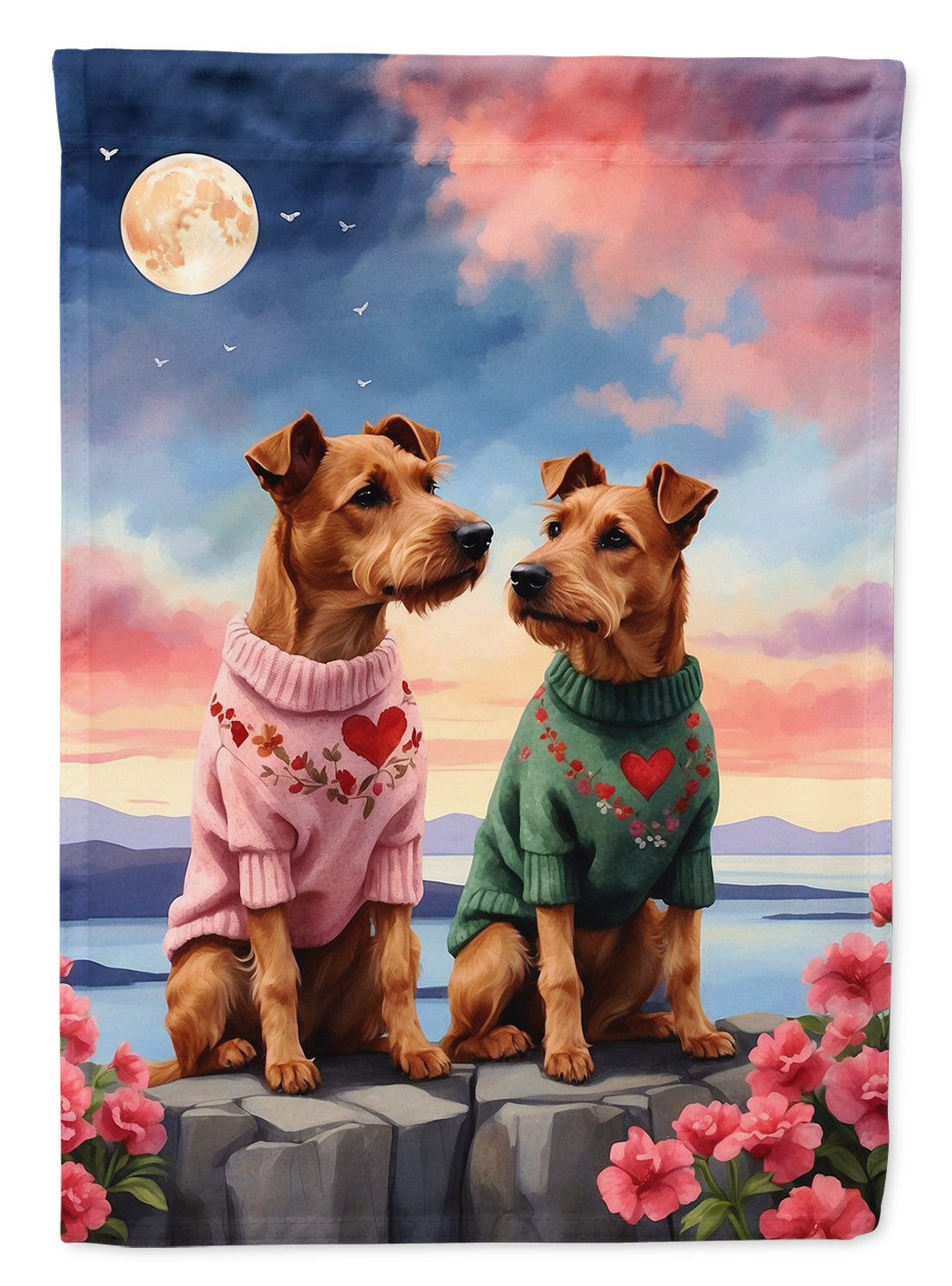 Buy this Irish Terrier Two Hearts Garden Flag