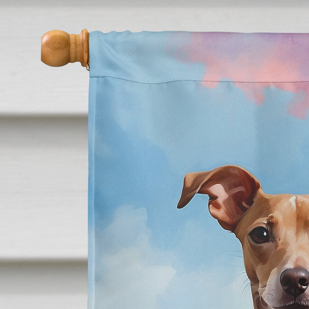 Italian Greyhound Two Hearts House Flag