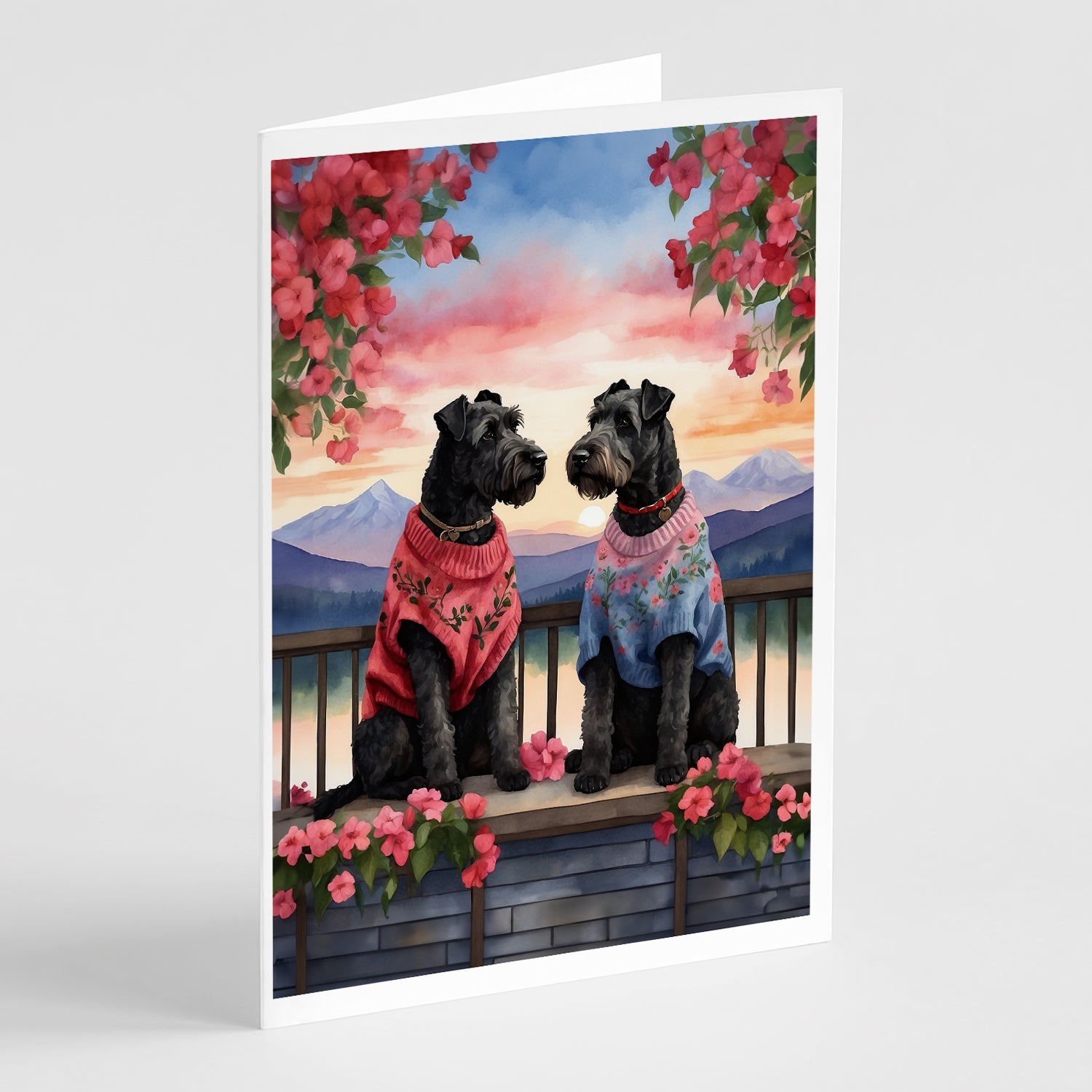 Buy this Kerry Blue Terrier Two Hearts Greeting Cards Pack of 8