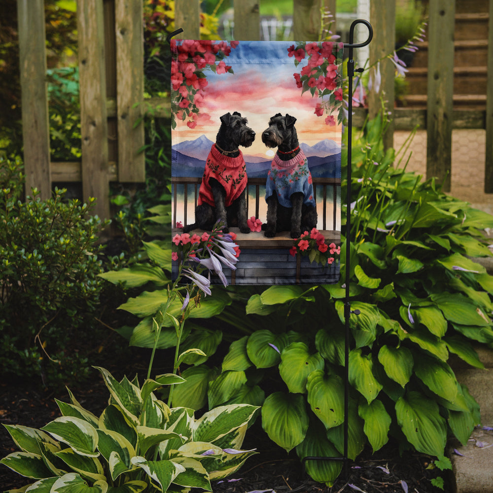 Kerry Blue Terrier Two Hearts Garden Flag