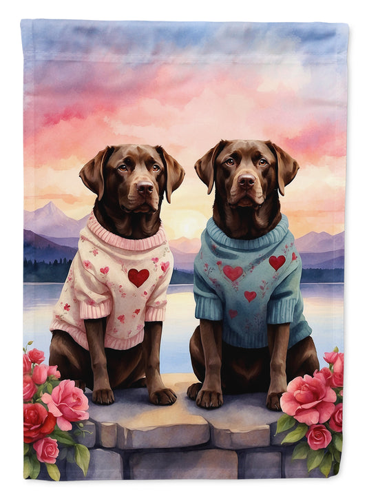 Buy this Chocolate Labrador Retriever Two Hearts Garden Flag