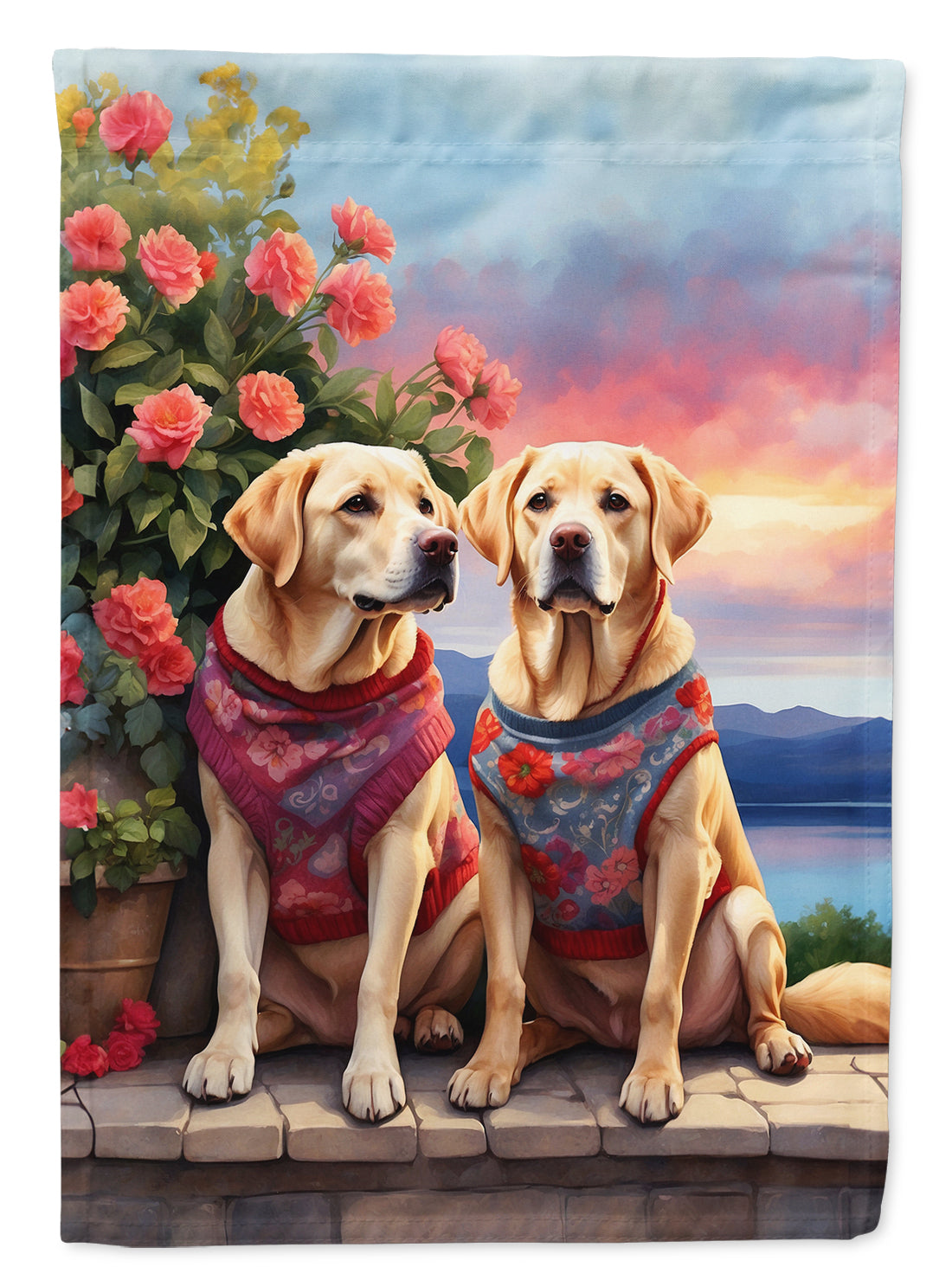 Buy this Yellow Labrador Retriever Two Hearts House Flag