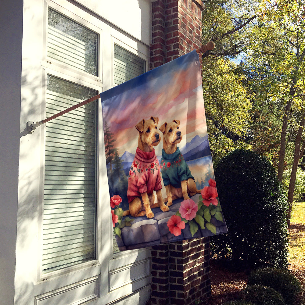 Lakeland Terrier Two Hearts House Flag