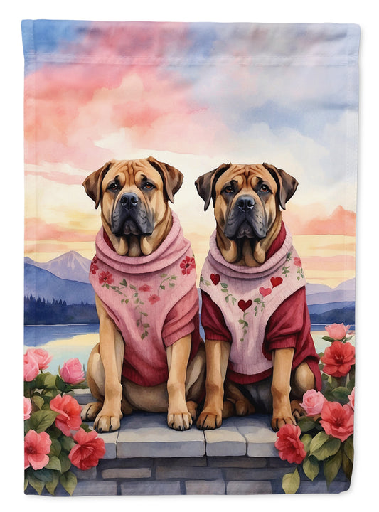 Buy this Mastiff Two Hearts Garden Flag