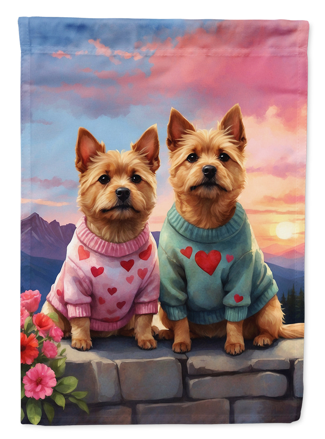 Buy this Norwich Terrier Two Hearts Garden Flag