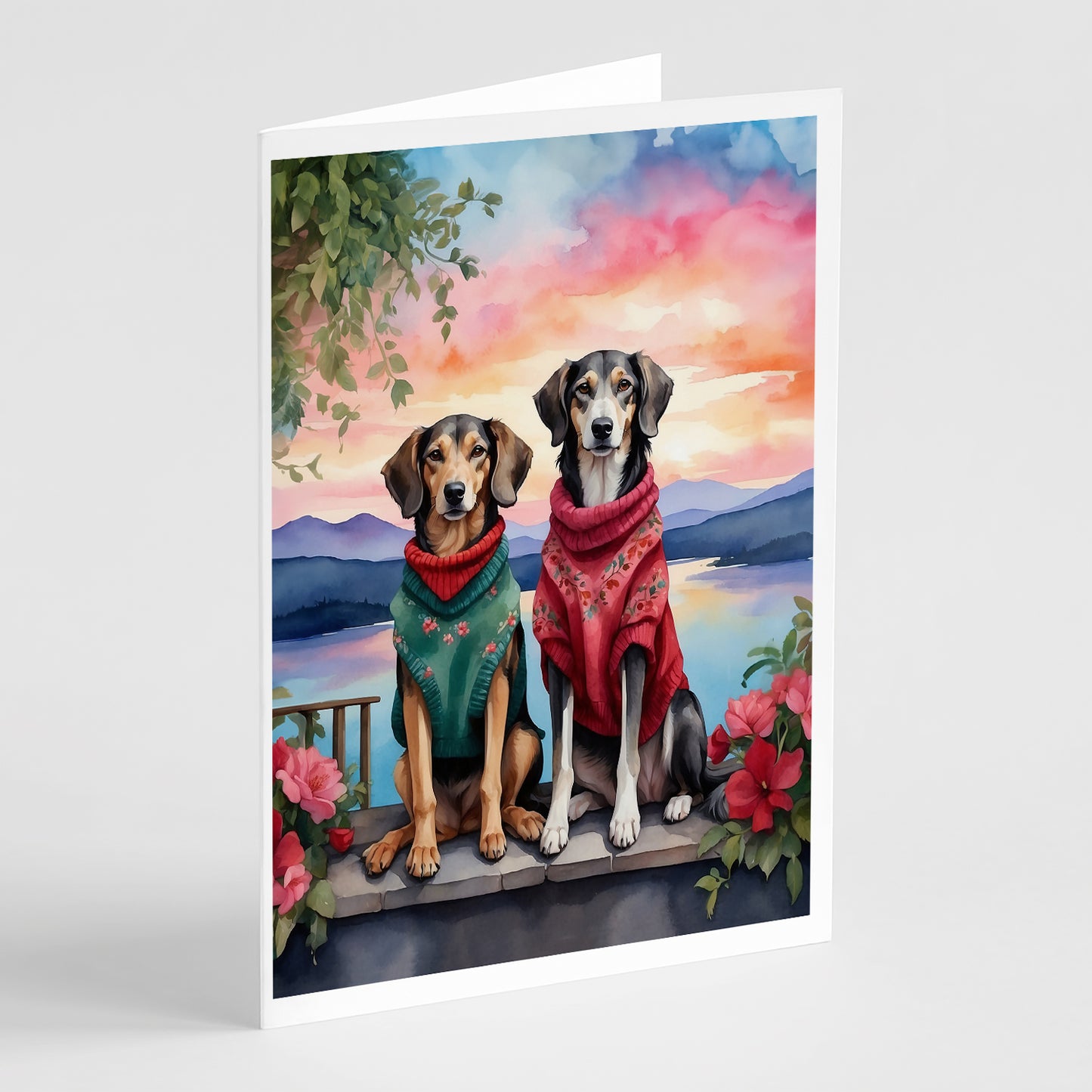 Buy this Saluki Two Hearts Greeting Cards Pack of 8