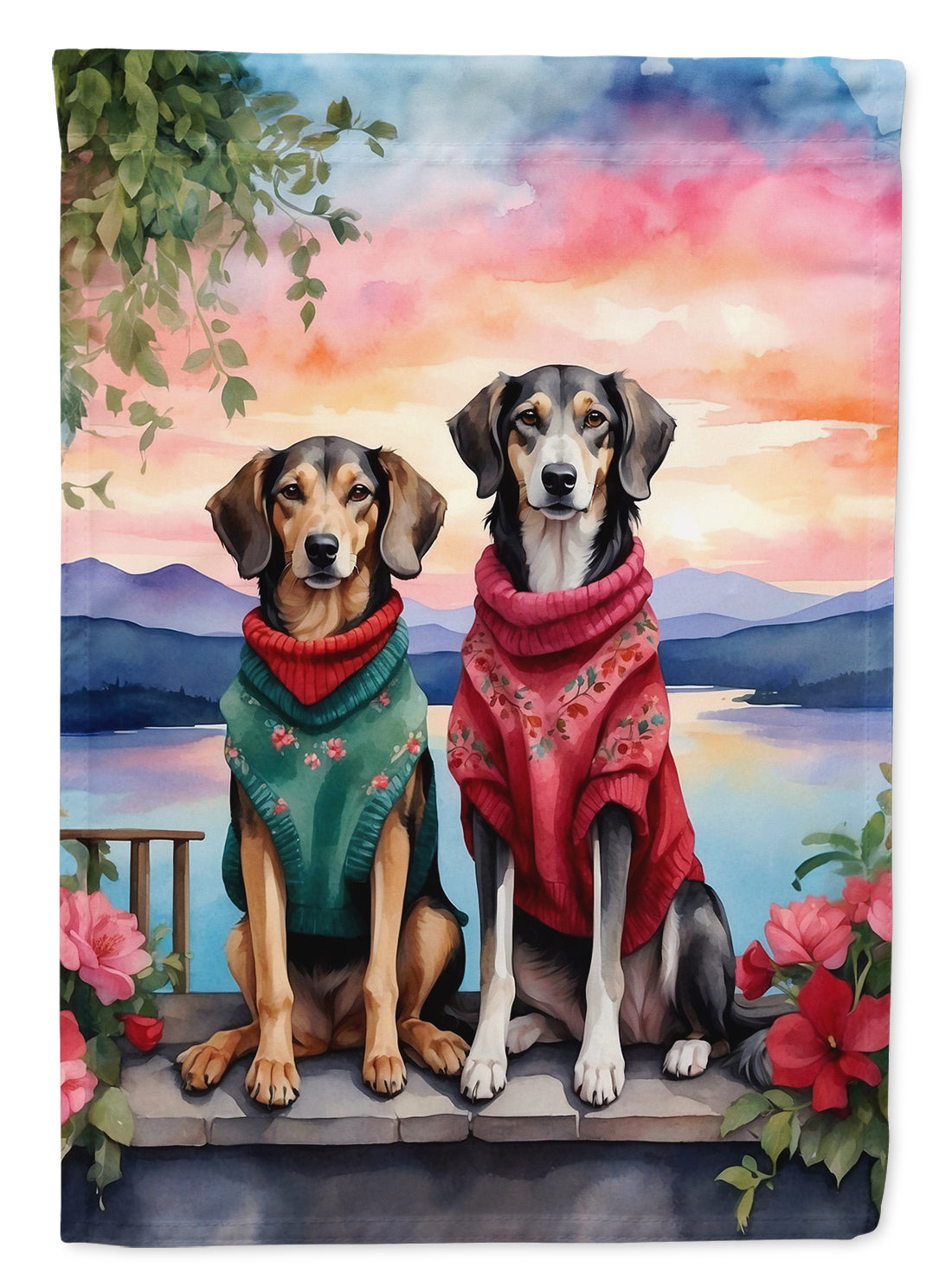 Buy this Saluki Two Hearts Garden Flag