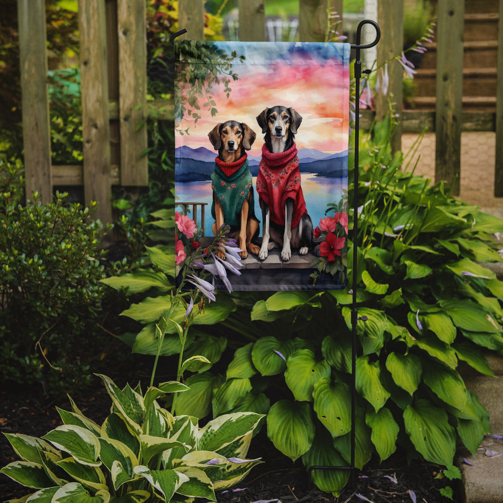 Saluki Two Hearts Garden Flag