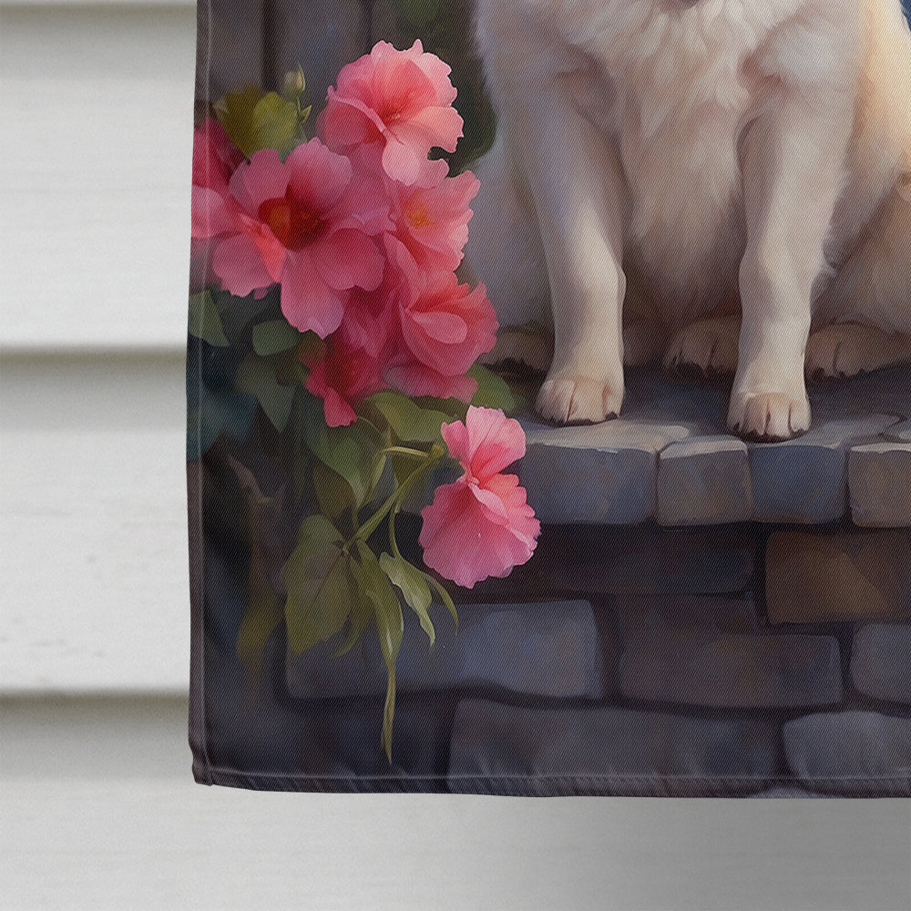 Samoyed Two Hearts House Flag