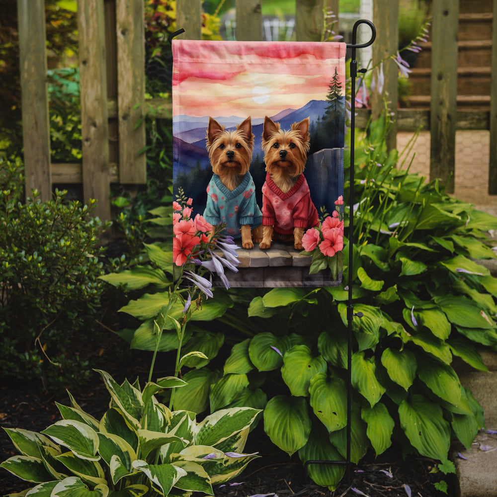 Silky Terrier Two Hearts Garden Flag