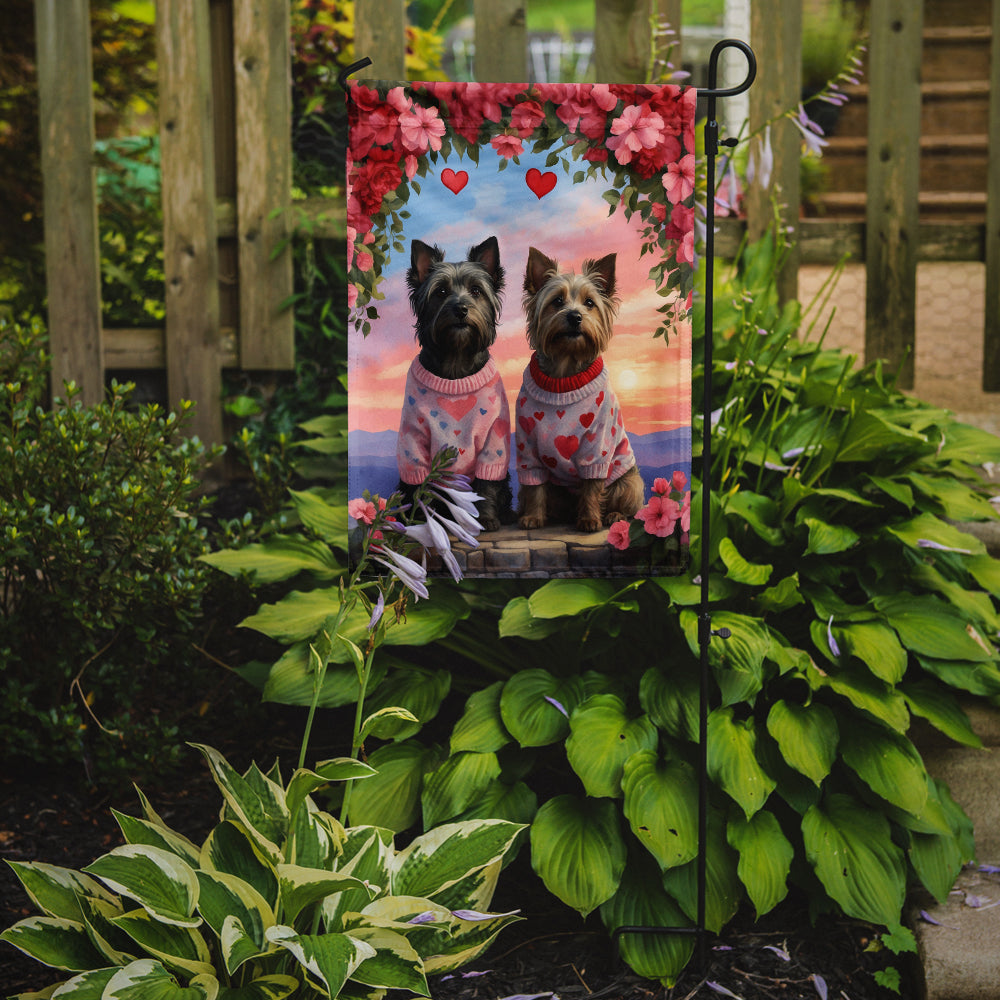 Skye Terrier Two Hearts Garden Flag