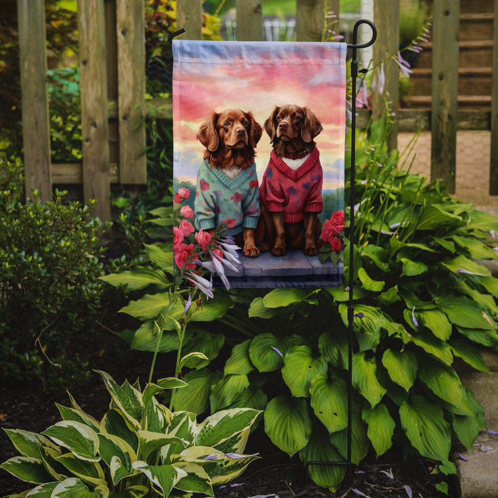 Sussex Spaniel Two Hearts Garden Flag