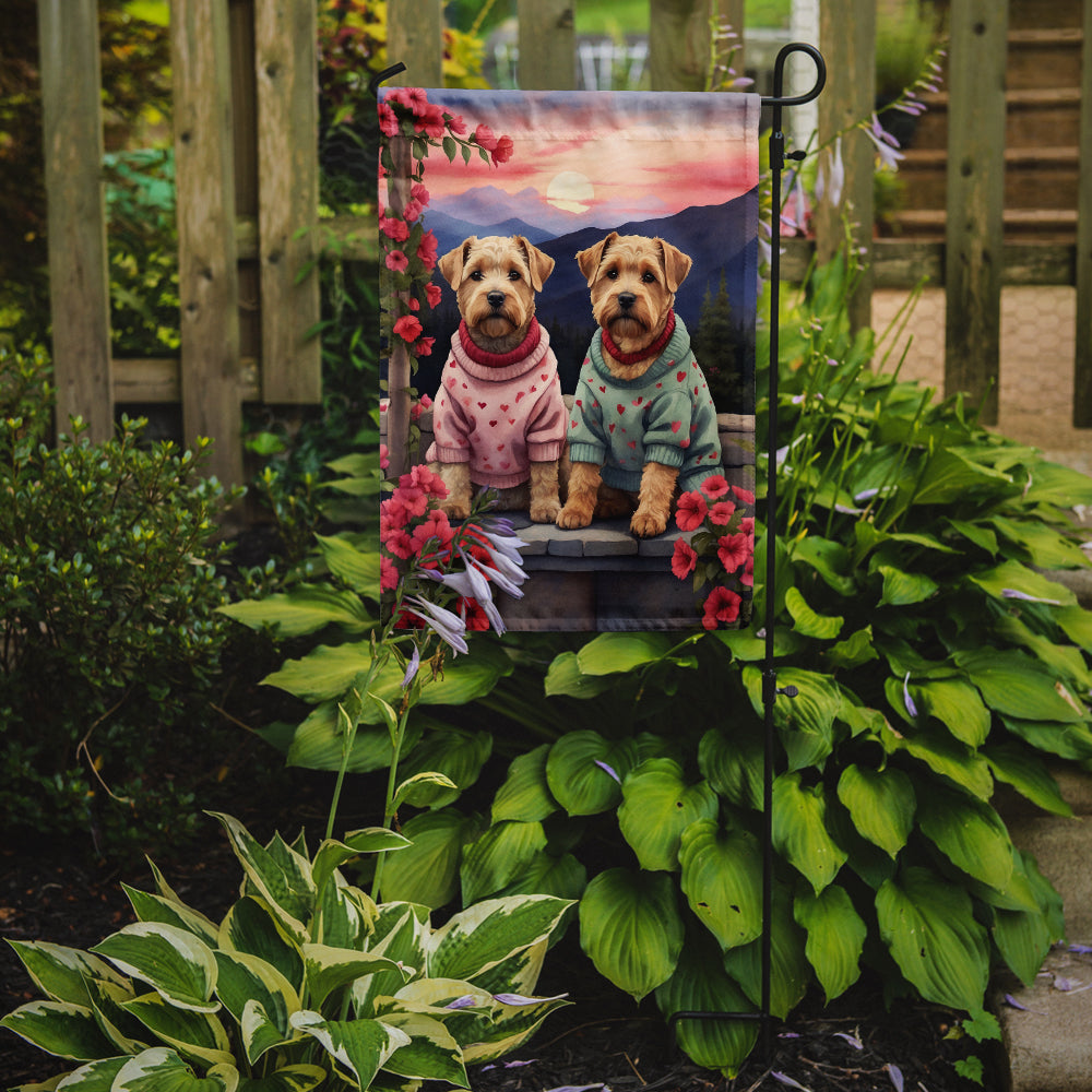 Wheaten Terrier Two Hearts Garden Flag