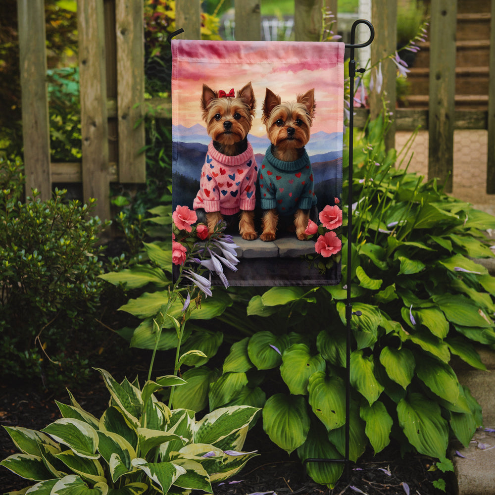 Yorkshire Terrier Two Hearts Garden Flag