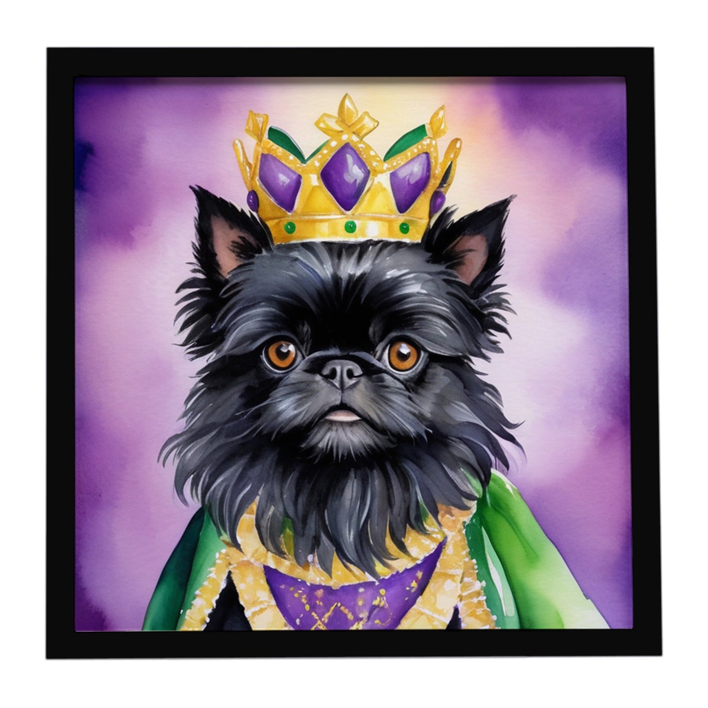 Buy this Affenpinscher King of Mardi Gras Framed Metal Print