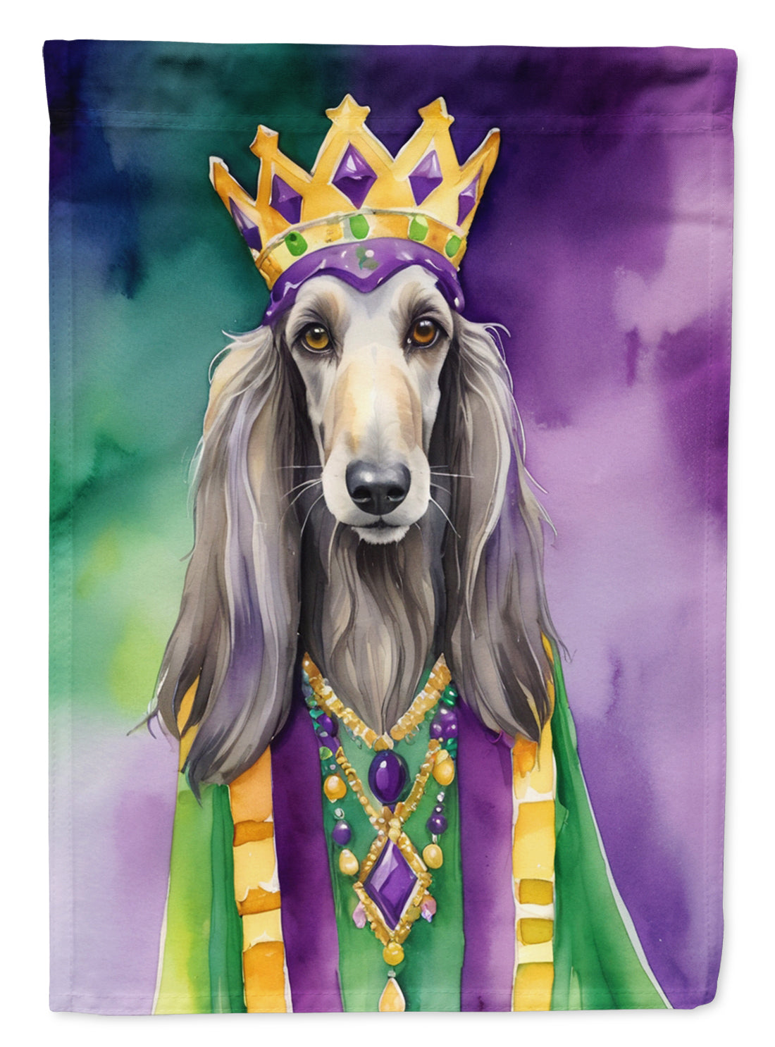 Buy this Afghan Hound King of Mardi Gras House Flag