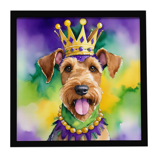 Buy this Airedale Terrier King of Mardi Gras Framed Metal Print
