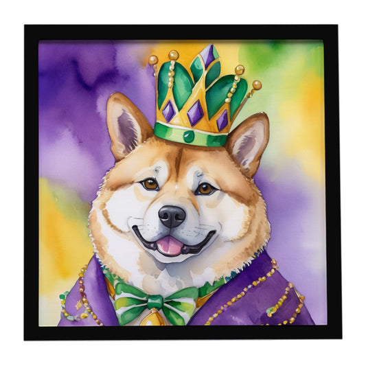 Buy this Akita King of Mardi Gras Framed Metal Print