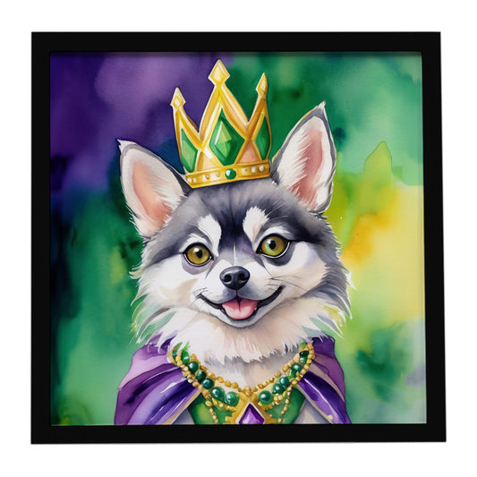 Buy this Alaskan Klee Kai King of Mardi Gras Framed Metal Print