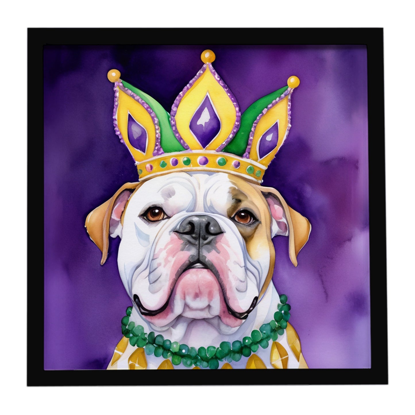 Buy this American Bulldog King of Mardi Gras Framed Metal Print