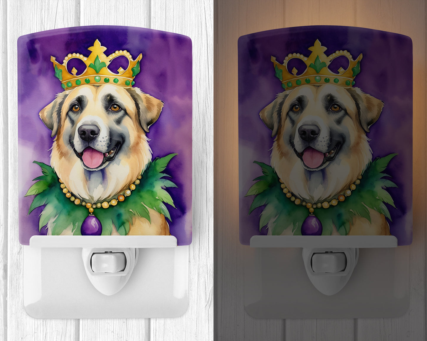 Anatolian Shepherd Dog King of Mardi Gras Ceramic Night Light