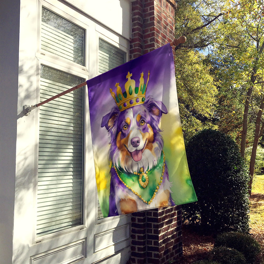 Australian Shepherd King of Mardi Gras House Flag