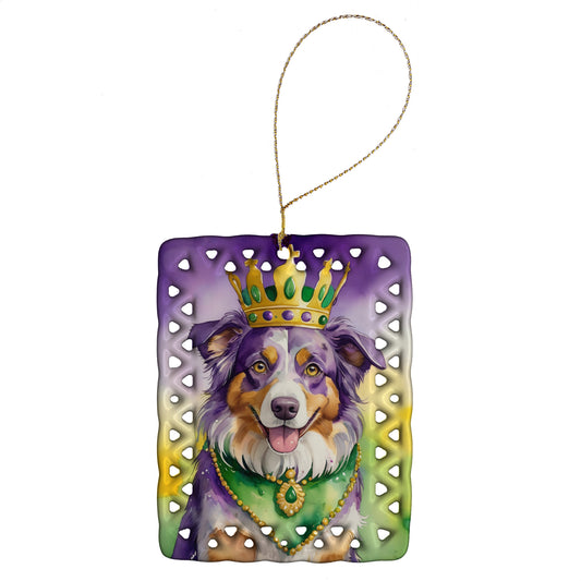 Buy this Australian Shepherd King of Mardi Gras Porcelain Ornament