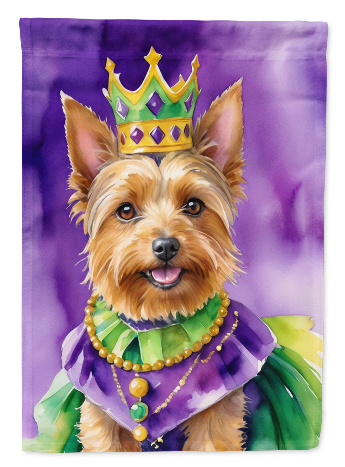 Buy this Australian Terrier King of Mardi Gras Garden Flag